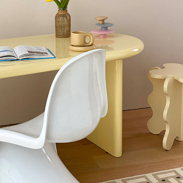 Ovaal 29,53-inch lang schrijfbureau massief houten bureau met slee