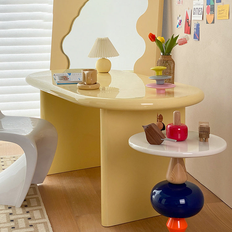 Ovaal 29,53-inch lang schrijfbureau massief houten bureau met slee