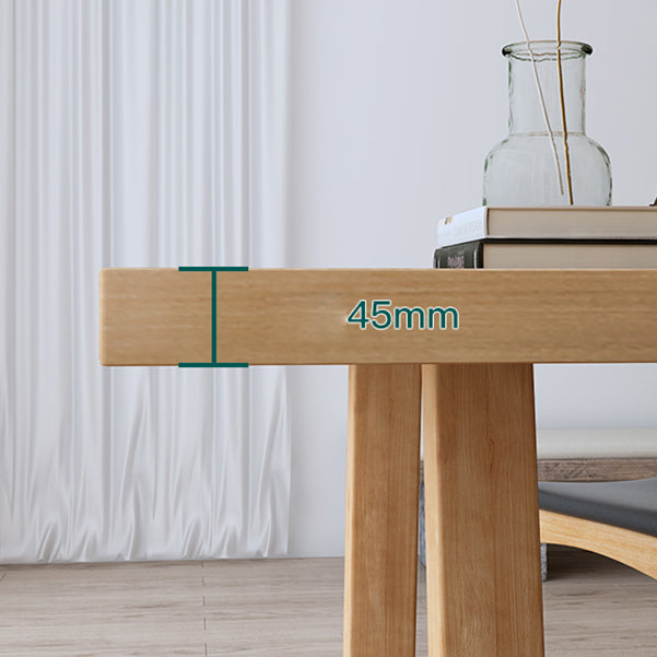 Bureau de bureau naturel contemporain Bureau d'écriture en bois massif rectangulaire