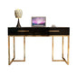 Black and White Writing Desk Stainless Steel and Artificial Wood Office Desk with Drawers 47.2"L x 19.7"W x 29.5"H Black Clearhalo 'furn' 'furn_office_desk' 'Furniture' 'Office Desks' 'Office Furniture' 'office_desk' 6403873