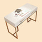 Black and White Writing Desk Stainless Steel and Artificial Wood Office Desk with Drawers Clearhalo 'furn' 'furn_office_desk' 'Furniture' 'Office Desks' 'Office Furniture' 'office_desk' 6403879