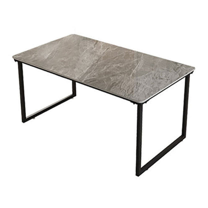 Industrial Office Desk Grey Marble Sled Writing Desk with Metal Legs 39.4"L x 19.7"W x 29.5"H Clearhalo 'furn' 'furn_office_desk' 'Furniture' 'Office Desks' 'Office Furniture' 'office_desk' 6403912