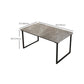 Industrial Office Desk Grey Marble Sled Writing Desk with Metal Legs Clearhalo 'furn' 'furn_office_desk' 'Furniture' 'Office Desks' 'Office Furniture' 'office_desk' 6403916