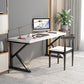 Scrivania rettangolare industriale scrivania in marmo bianco con gambe metalliche