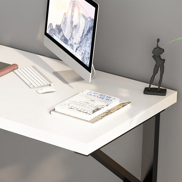 Scrivania rettangolare industriale scrivania in marmo bianco con gambe metalliche