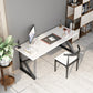 Scrivania rettangolare industriale scrivania in marmo bianco con gambe metalliche