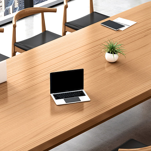 Oval Brown Office Desk Industrial Office Solid Wood Writing Desk Clearhalo 'furn' 'furn_office_desk' 'Furniture' 'Office Desks' 'Office Furniture' 'office_desk' 6403970