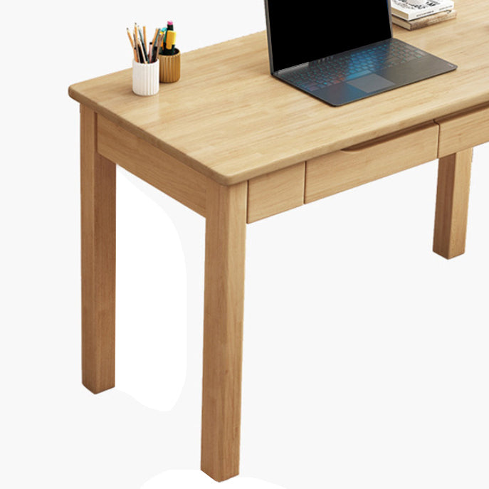 Modern Solid Wood Writing Desk 2-drawer Rectangular Office Desk Clearhalo 'furn' 'furn_office_desk' 'Furniture' 'Office Desks' 'Office Furniture' 'office_desk' 6404055