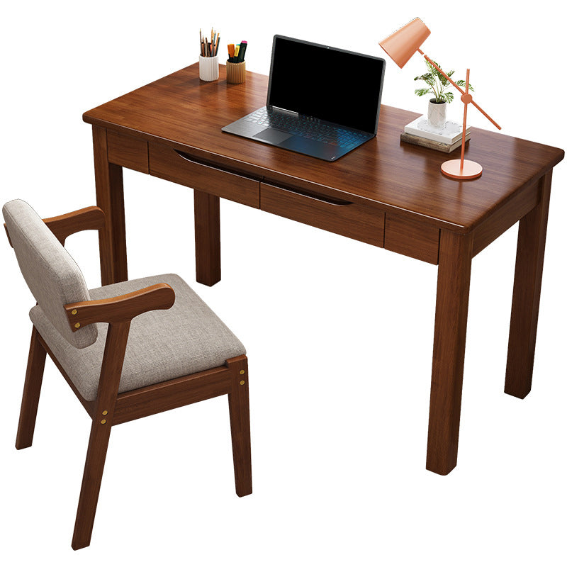 Modern Solid Wood Writing Desk 2-drawer Rectangular Office Desk Clearhalo 'furn' 'furn_office_desk' 'Furniture' 'Office Desks' 'Office Furniture' 'office_desk' 6404056