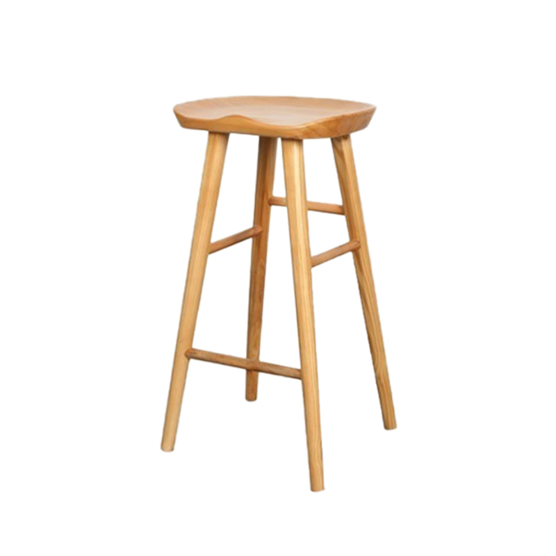 Modern 1/5 Pieces Bar Table Set Rectangle Wood Counter Table with High Stools for Balcony Natural 30"H Stool (Single) Clearhalo 'Bar Furniture' 'furn' 'furn_home_bar_bar_sets' 'Furniture' 'Home Bars & Bar Sets' 'home_bar_bar_sets' 'Kitchen & Dining Furniture' 6405057