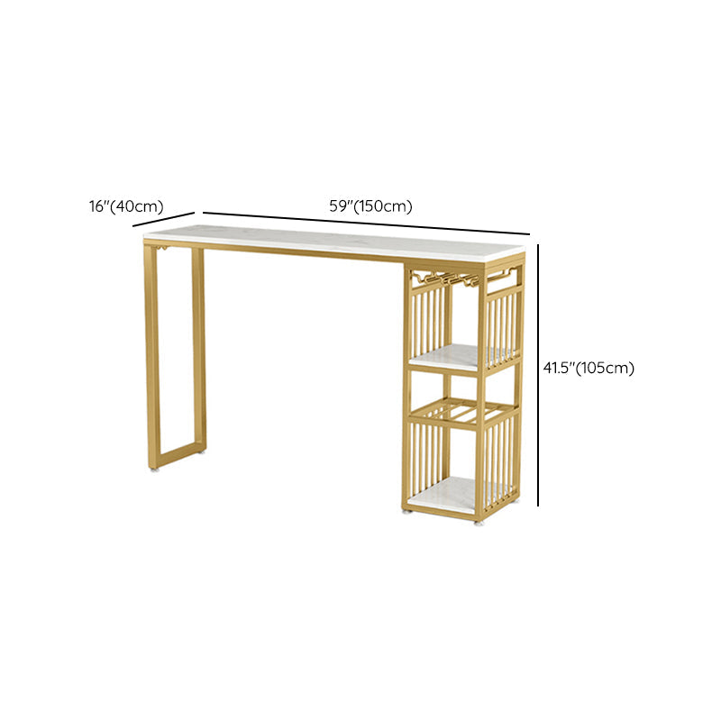Glam 1/3 Pieces Bar Table Set Rectangle Stone Counter Table with Stools for Cafe Clearhalo 'Bar Furniture' 'furn' 'furn_home_bar_bar_sets' 'Furniture' 'Home Bars & Bar Sets' 'home_bar_bar_sets' 'Kitchen & Dining Furniture' 6405221