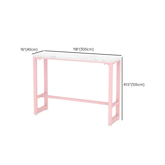 Modern 1/5 Pieces Bar Table Set Rectangle Stone Counter Table for Cafe