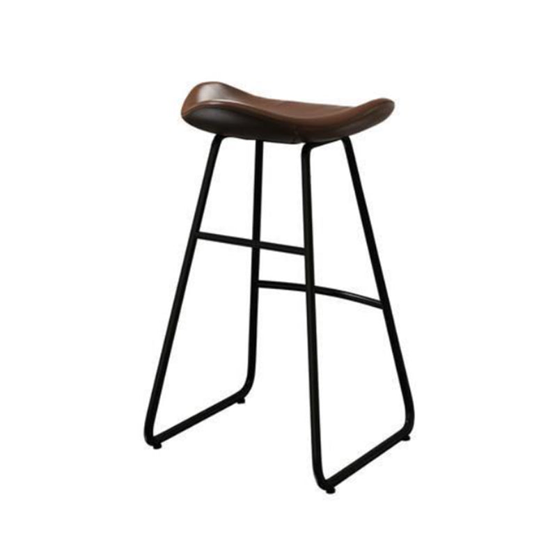 Glam 1/3 Pieces Bar Table Set Rectangle Stone Counter Table with Stools for Milk Tea Shop Black-Brown 30"H Stool (Single) Clearhalo 'Bar Furniture' 'furn' 'furn_home_bar_bar_sets' 'Furniture' 'Home Bars & Bar Sets' 'home_bar_bar_sets' 'Kitchen & Dining Furniture' 6405269