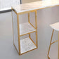 Glam 1/3 Pieces Bar Table Set Rectangle Stone Counter Table with Stools for Milk Tea Shop Clearhalo 'Bar Furniture' 'furn' 'furn_home_bar_bar_sets' 'Furniture' 'Home Bars & Bar Sets' 'home_bar_bar_sets' 'Kitchen & Dining Furniture' 6405274