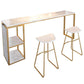 Glam 1/3 Pieces Bar Table Set Rectangle Stone Counter Table with Stools for Milk Tea Shop Clearhalo 'Bar Furniture' 'furn' 'furn_home_bar_bar_sets' 'Furniture' 'Home Bars & Bar Sets' 'home_bar_bar_sets' 'Kitchen & Dining Furniture' 6405275