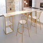 Glam 1/3 Pieces Bar Table Set Rectangle Stone Counter Table with Stools for Milk Tea Shop Clearhalo 'Bar Furniture' 'furn' 'furn_home_bar_bar_sets' 'Furniture' 'Home Bars & Bar Sets' 'home_bar_bar_sets' 'Kitchen & Dining Furniture' 6405278