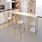 Glam 1/3 Pieces Bar Table Set Rectangle Stone Counter Table with Stools for Milk Tea Shop Clearhalo 'Bar Furniture' 'furn' 'furn_home_bar_bar_sets' 'Furniture' 'Home Bars & Bar Sets' 'home_bar_bar_sets' 'Kitchen & Dining Furniture' 6405280