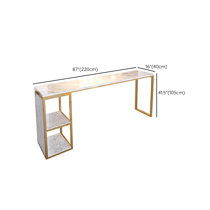 Glam 1/3 Pieces Bar Table Set Rectangle Stone Counter Table with Stools for Milk Tea Shop Clearhalo 'Bar Furniture' 'furn' 'furn_home_bar_bar_sets' 'Furniture' 'Home Bars & Bar Sets' 'home_bar_bar_sets' 'Kitchen & Dining Furniture' 6405288