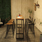 Industrial 1/5/9 Pieces Bar Table Set Rectangle Wood Counter Table with Stools for Bar