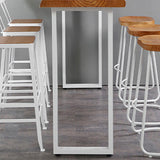 Contemporary 1/2/4/7 Pieces Bar Table Set Rectangle Wood Bar Table with Wood Stools