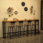 Industrial Bar Table Set  1/5/9 Pieces Rectangle Wood Counter Table with Stools for Bar