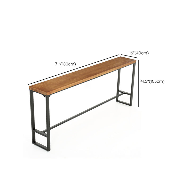 Industrial Bar Table Set  1/5/9 Pieces Rectangle Wood Counter Table with Stools for Bar