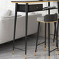 Indoor Metal Pub Set 1/3 Pcs Bar Table with Stone Top and Low Back Bar Stools