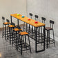 Industrial 1/5/9 Pieces Bar Table Set Rectangle Wood Counter Table for Milk Tea Shop