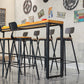 Industrial 1/5/9 Pieces Bar Table Set Rectangle Wood Counter Table for Milk Tea Shop