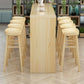 Contemporary 1/2/5/9 Pieces Bar Table Set Rectangle Wood Bar Table with Wooden Stools