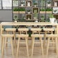 Contemporary 1/2/5/9 Pieces Bar Table Set Rectangle Wood Bar Table with Wooden Stools