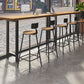 Modern 1/7 Pieces Bar Table Set Rectangle Wood Counter Table with High Stools for Bar