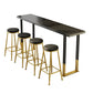 Industrial 1/2/3/5 Pieces Bar Table Set Rectangle Wood Bar Table with Metal Stools