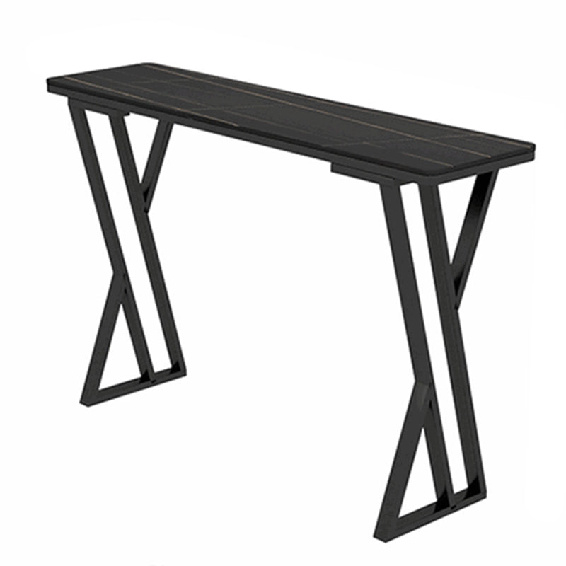 Modern 1/2/5 Pieces Bar Table Set Rectangle Bar Table with Metal High Stools