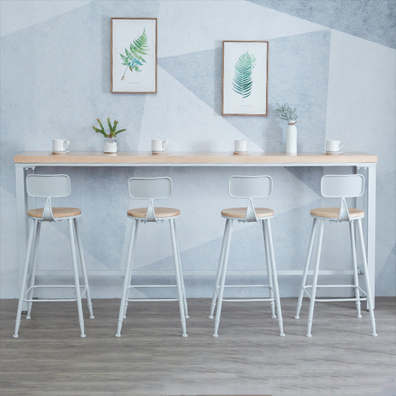 Glam Style 1/2/4/5 Pieces Bar Table Set Rectangle Bar Table with High Metal Stools