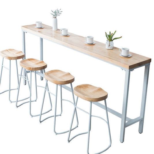 Glam Style 1/2/4/5 Pieces Bar Table Set Rectangle Bar Table with High Metal Stools