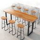 Industrial 1/2/7 Pieces Bar Table Set Rectangle Wood Bar Table with High Metal Stools