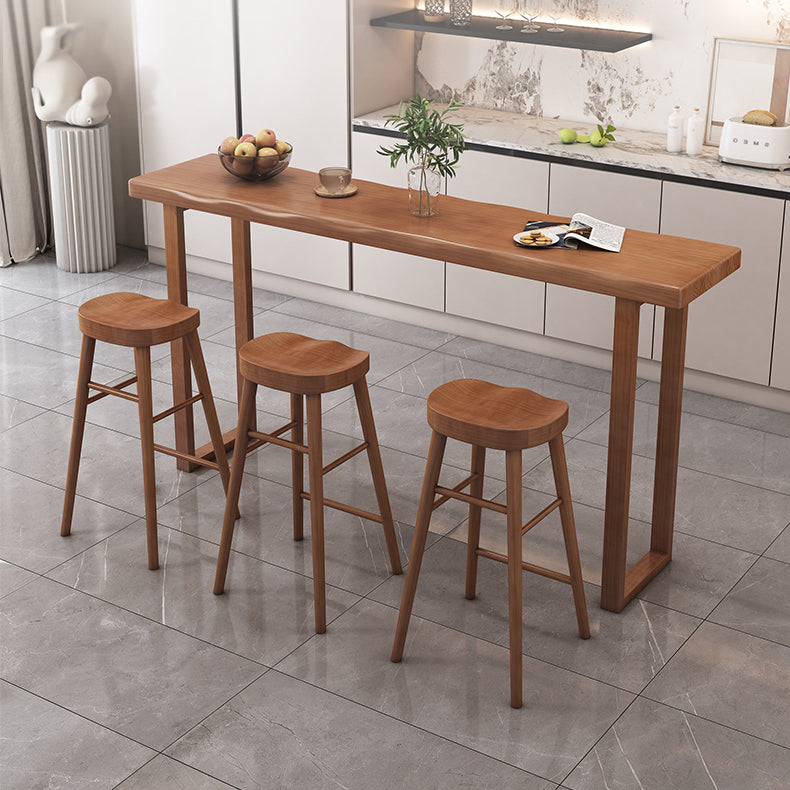 Contemporary Rectangle Pub Dining Set 1/4/7 Pieces Pine Solid Wood Counter Set Clearhalo 'Bar Furniture' 'furn' 'furn_home_bar_bar_sets' 'Furniture' 'Home Bars & Bar Sets' 'home_bar_bar_sets' 'Kitchen & Dining Furniture' 6405893