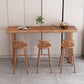 Contemporary Rectangle Pub Dining Set 1/4/7 Pieces Pine Solid Wood Counter Set 4 Pieces: Table, 3 Brown Stools Clearhalo 'Bar Furniture' 'furn' 'furn_home_bar_bar_sets' 'Furniture' 'Home Bars & Bar Sets' 'home_bar_bar_sets' 'Kitchen & Dining Furniture' 6405899
