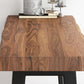 Modern Rectangle Counter Set 1/3 Pieces Solid Wood Counter Table with Backless Stools