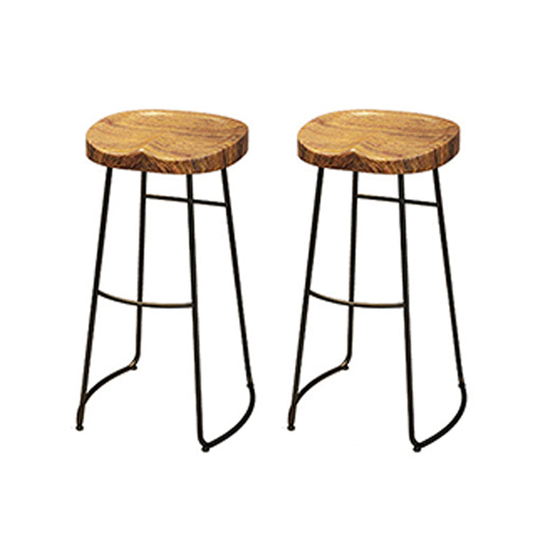 Brown Bar Stool and Table Set Industrial 1/2/4/7 Pieces Table and Stool Set Brown 30"H Stools (Set of 2) Clearhalo 'Bar Furniture' 'furn' 'furn_home_bar_bar_sets' 'Furniture' 'Home Bars & Bar Sets' 'home_bar_bar_sets' 'Kitchen & Dining Furniture' 6406059
