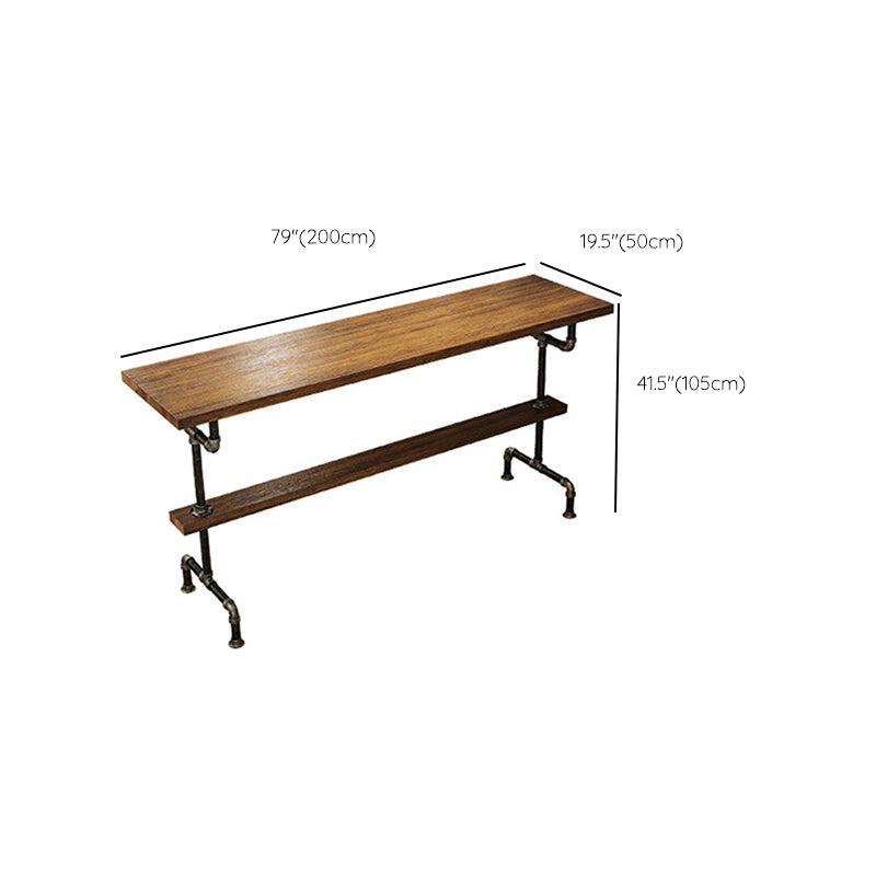 Brown Bar Stool and Table Set Industrial 1/2/4/7 Pieces Table and Stool Set Clearhalo 'Bar Furniture' 'furn' 'furn_home_bar_bar_sets' 'Furniture' 'Home Bars & Bar Sets' 'home_bar_bar_sets' 'Kitchen & Dining Furniture' 6406078