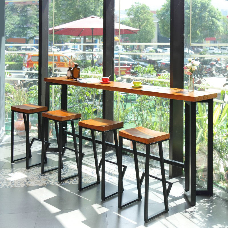 Set di tavoli da bar moderni 1/2/5 pezzi tavolo da barre per rettangolo e sgabello con poggiapiedi di metallo