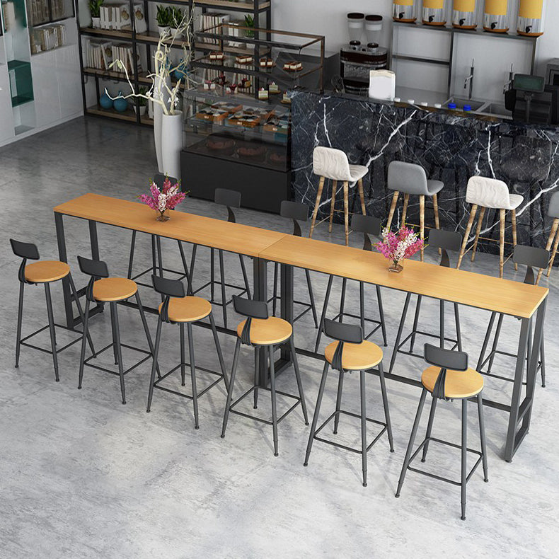 1/7 Pieces Indoor Bar Table Set Industrial Wooden Bar Table and Stools with Footrest Clearhalo 'Bar Furniture' 'furn' 'furn_home_bar_bar_sets' 'Furniture' 'Home Bars & Bar Sets' 'home_bar_bar_sets' 'Kitchen & Dining Furniture' 6406164