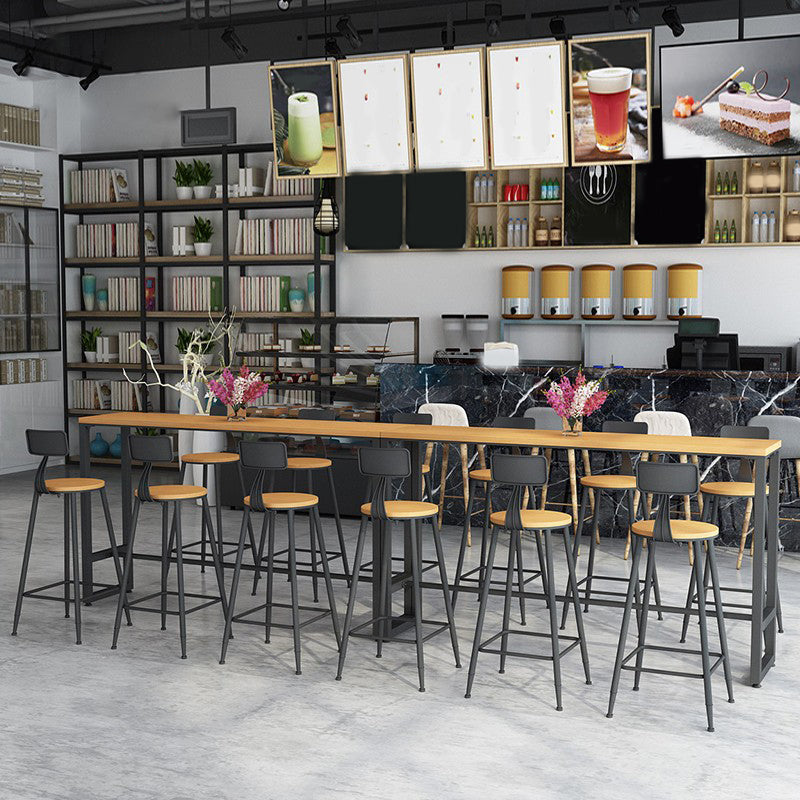 1/7 Pieces Indoor Bar Table Set Industrial Wooden Bar Table and Stools with Footrest Clearhalo 'Bar Furniture' 'furn' 'furn_home_bar_bar_sets' 'Furniture' 'Home Bars & Bar Sets' 'home_bar_bar_sets' 'Kitchen & Dining Furniture' 6406168