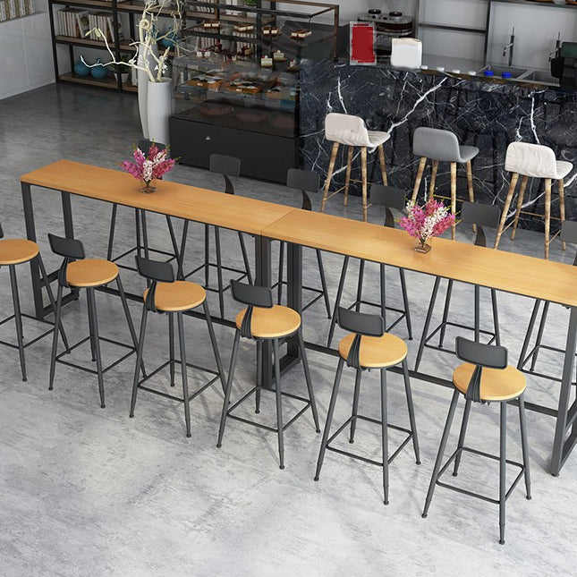 1/7 Pieces Indoor Bar Table Set Industrial Wooden Bar Table and Stools with Footrest Clearhalo 'Bar Furniture' 'furn' 'furn_home_bar_bar_sets' 'Furniture' 'Home Bars & Bar Sets' 'home_bar_bar_sets' 'Kitchen & Dining Furniture' 6406175