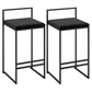 Contemporary Iron Counter Height Stools Low Back Bar Stool with Footrest Black 2 Piece Set Clearhalo 'Bar Furniture' 'Bar Stools' 'bar_stools' 'furn' 'furn_bar_stools' 'Furniture' 'Kitchen & Dining Furniture' 6406406