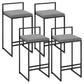 Contemporary Iron Counter Height Stools Low Back Bar Stool with Footrest Grey 4 Piece Set Clearhalo 'Bar Furniture' 'Bar Stools' 'bar_stools' 'furn' 'furn_bar_stools' 'Furniture' 'Kitchen & Dining Furniture' 6406415