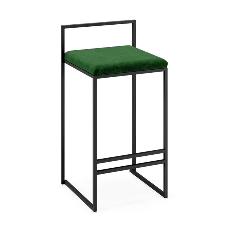 Contemporary Iron Counter Height Stools Low Back Bar Stool with Footrest Clearhalo 'Bar Furniture' 'Bar Stools' 'bar_stools' 'furn' 'furn_bar_stools' 'Furniture' 'Kitchen & Dining Furniture' 6406416
