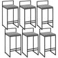 Contemporary Iron Counter Height Stools Low Back Bar Stool with Footrest Grey 6 Piece Set Clearhalo 'Bar Furniture' 'Bar Stools' 'bar_stools' 'furn' 'furn_bar_stools' 'Furniture' 'Kitchen & Dining Furniture' 6406417